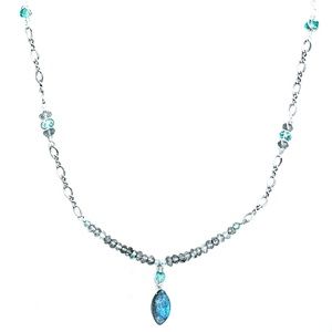 Labradorite, apatite and sterling silver necklace
